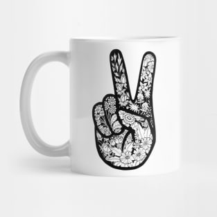 Peace sign with floral filling Mug